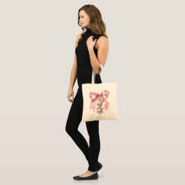Bolso De Tela Lazo rosa acuarela con adornos