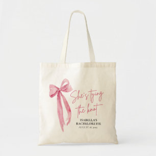 Bolso De Tela Lazo Rosa Ella se casa Fiesta de Soltera