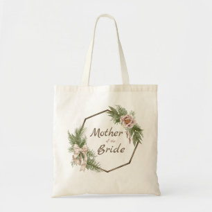 Bolso De Tela Lazos Florales Rosa Rubor Madre de la Novia