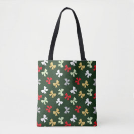 Bolso De Tela Lazos Navideños