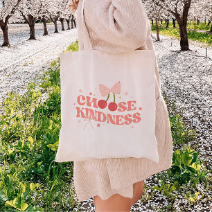 Bolso De Tela Lazos y Cerezas Coquette 'Elige la Amabilidad'