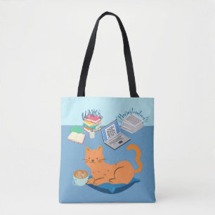 Bolso De Tela Lazy Naranja Cat