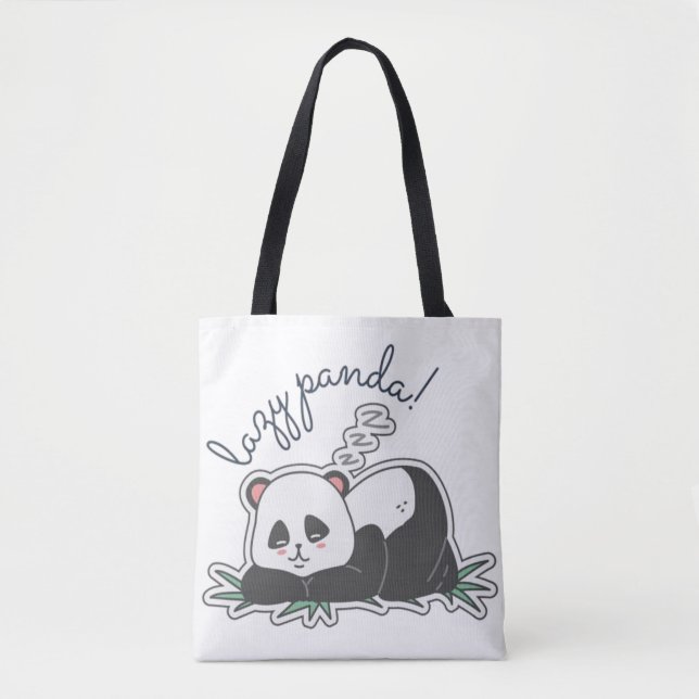 Bolso De Tela Lazy Panda (Anverso)