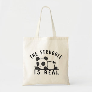 Bolso De Tela Lazy Panda La Lucha Es Real