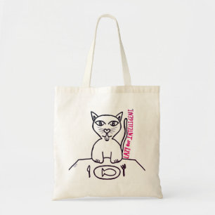 BOLSO DE TELA LAZY PERO INTELIGENTE KITTY KAT TOTE BAG