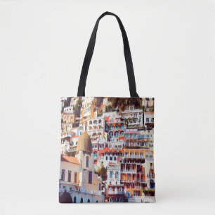 Bolso De Tela ldp POSITANO - pueblo - iglesia Santa Maria Assunt
