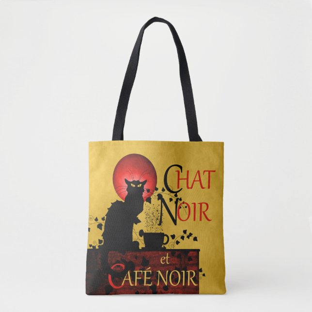 Bolso De Tela Le Chat Noir y Café Noir Café (Anverso)