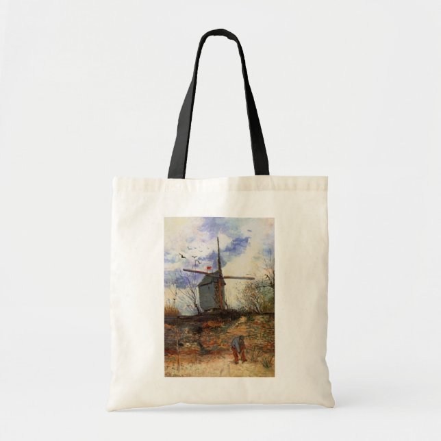 Bolso De Tela Le Moulin de la Galette por Vincent van Gogh (Frente)