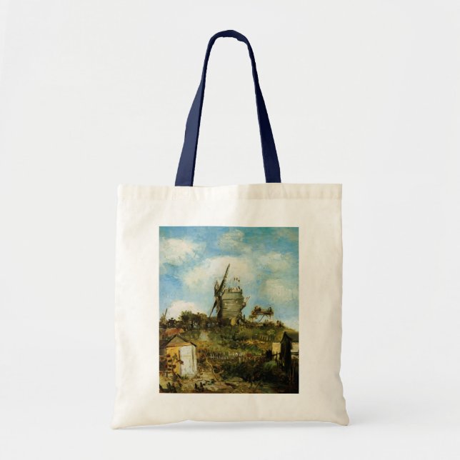 Bolso De Tela Le Moulin de la Galette por Vincent van Gogh (Frente)