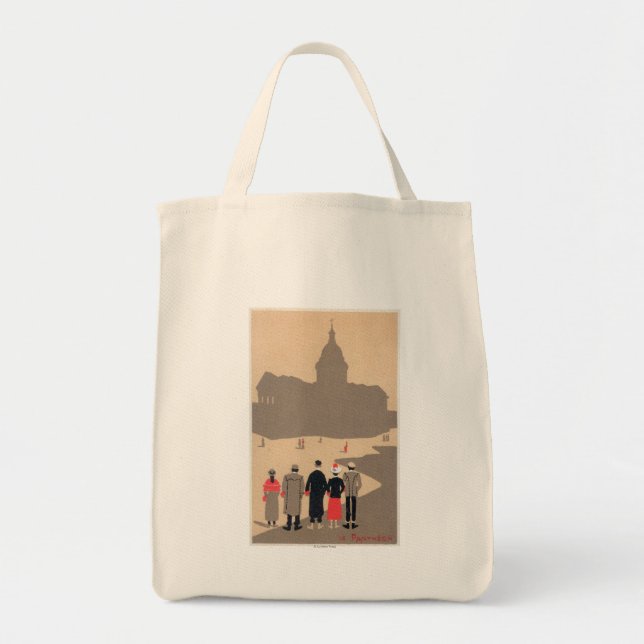 Bolso De Tela Le Pantheon Art Deco Scene Paris, Francia (Frente)