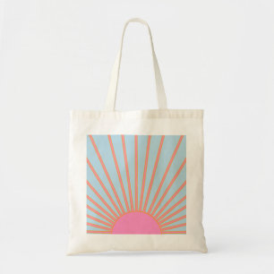 Bolso De Tela Le Soleil 02 Sol Retro Rosa Y Azul Sunshine