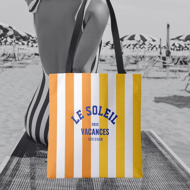 Bolso De Tela Le Soleil Vacances Côte d'Azur Cabana Stripe (Subido por el creador)