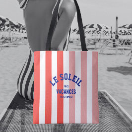 Bolso De Tela Le Soleil Vacances Riviera Francesa Cabana Stripe