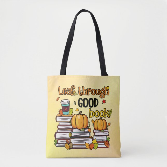 Bolso De Tela Leaf A Través De Un Buen Libro (Anverso)