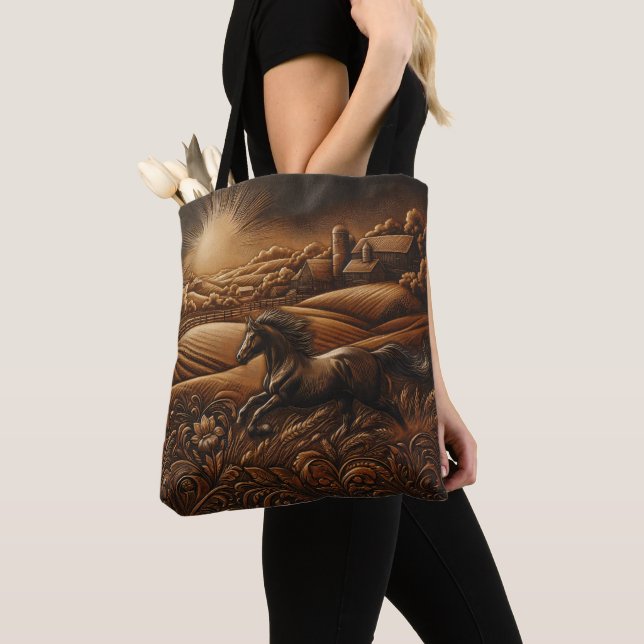 Bolso De Tela Leather Ranch Sunrise (Detalle)