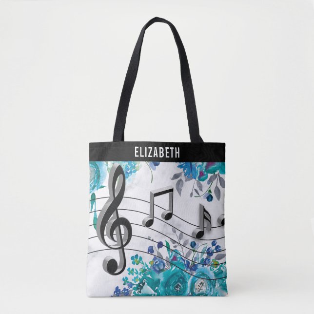 Bolso De Tela Lección de música floral (Anverso)