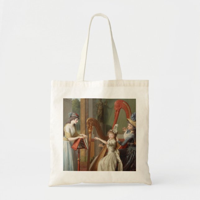 Bolso De Tela Lección Harp Dada Por Madame De Genlis (Frente)