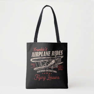 Bolso De Tela Lecciones de vuelo retro para aviones personalizad