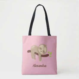 Bolso De Tela Leche de bebé en la rama Ilustracion animal rosa