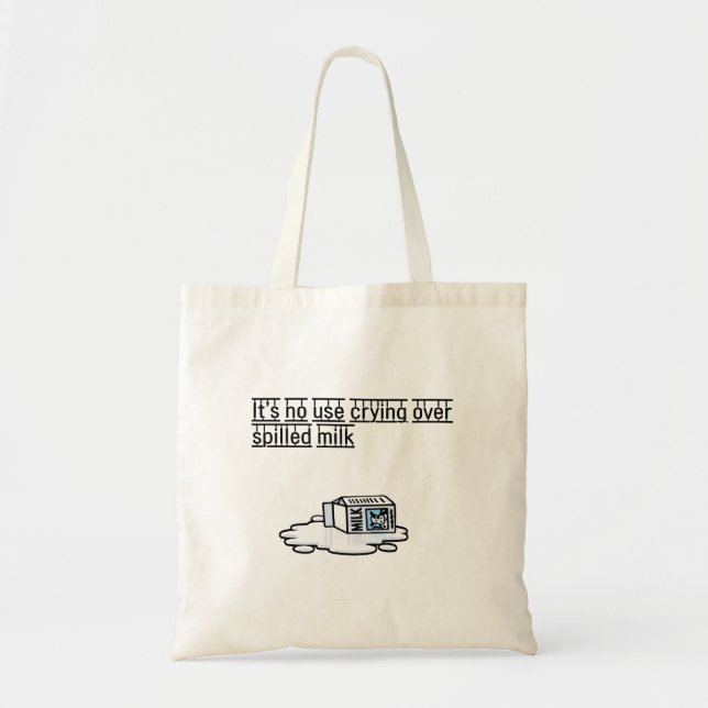 Bolso De Tela Leche, frase graciosa positiva (Frente)