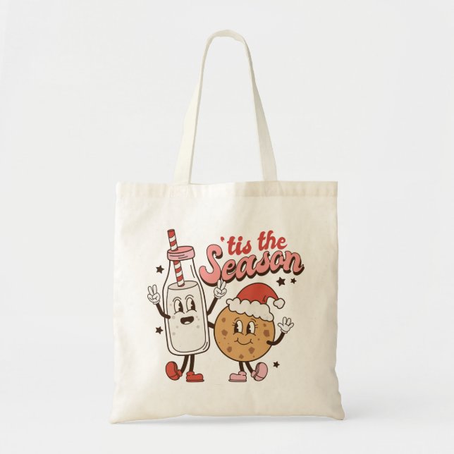 Bolso De Tela Leche y galleta de Navidades (Frente)
