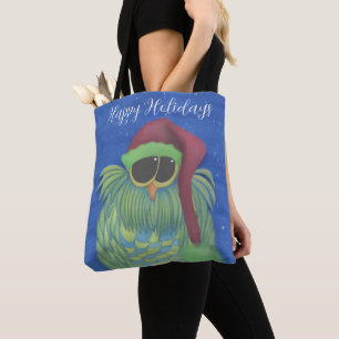 Bolso De Tela Lechuza Adorable con Santa Hat