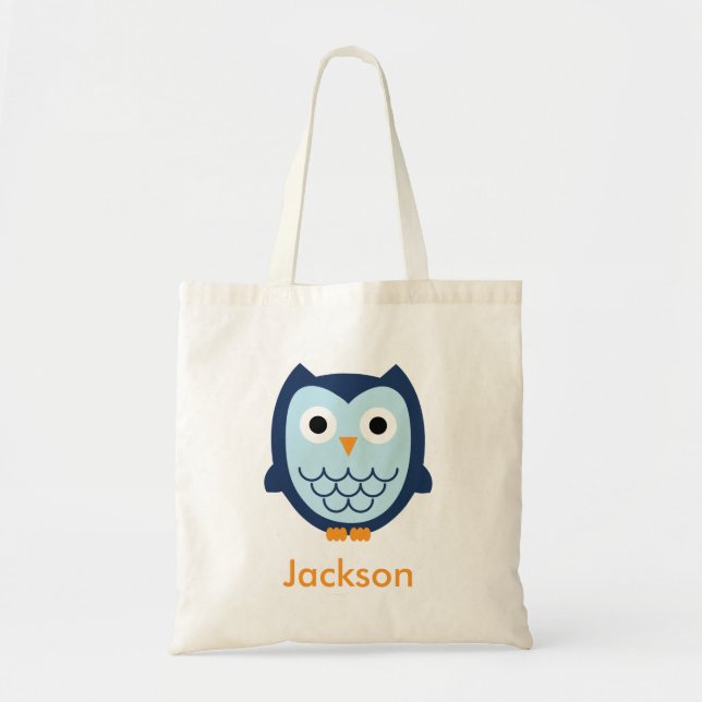 Bolso De Tela Lechuza azul (Frente)