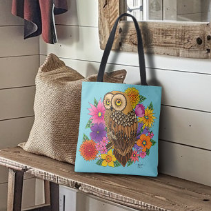 Bolso De Tela Lechuza Bouquet
