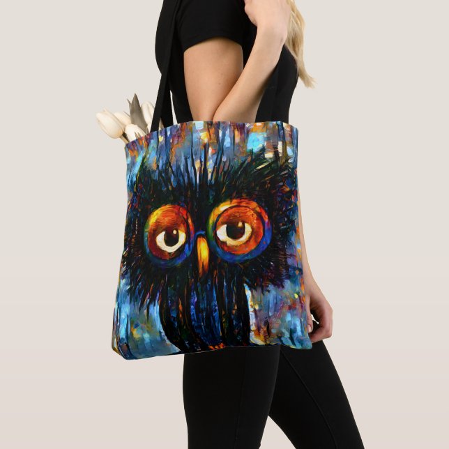 Bolso De Tela Lechuza brillante y sabia (Detalle)