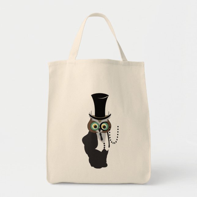 Bolso De Tela Lechuza con monóculo (Frente)
