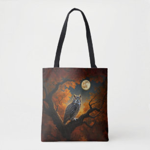 Bolso De Tela Lechuza Cuerno en otoño