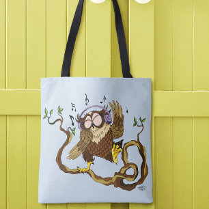 Bolso De Tela Lechuza de música