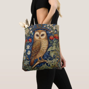 Bolso De Tela Lechuza en el jardín estilo William Morris