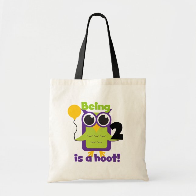 Bolso De Tela Lechuza Hoot 2 cumpleaños camisetas y regalos de T (Frente)