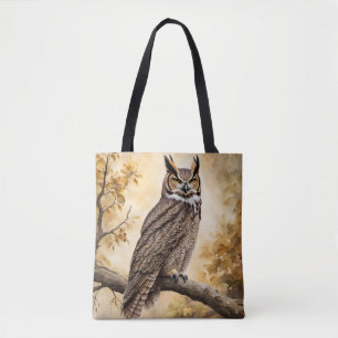Bolso De Tela Lechuza Horneada Encaramada en un árbol