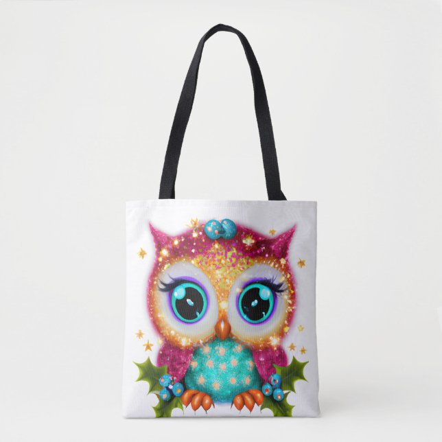 Bolso De Tela Lechuza Kawaii dulce y adorable (Anverso)