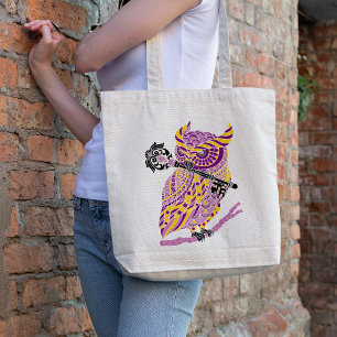 Bolso De Tela Lechuza morada