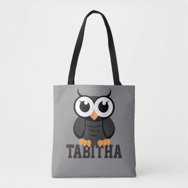 Bolso De Tela "Lechuza negra" (Anverso)