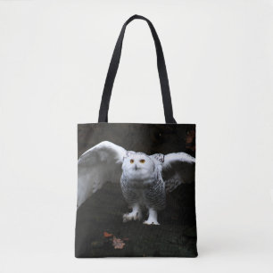 Bolso De Tela Lechuza nevada con atajo abierto