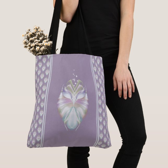 Bolso De Tela Lechuza Oracle Púrpura Pastel (Detalle)