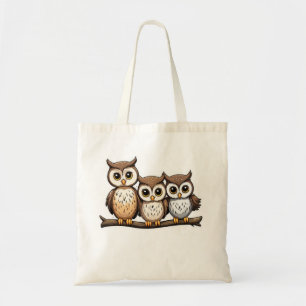 Bolso De Tela Lechuza Pequeña De Tres Cutas