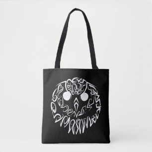 Bolso De Tela Lechuza Tribal Negra y Blanca