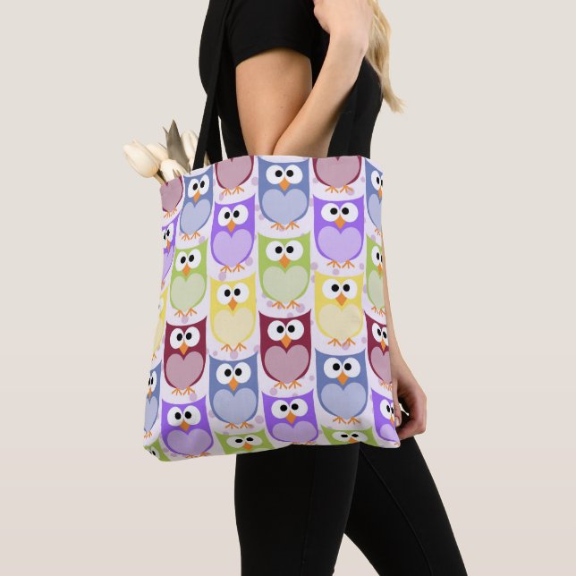 Bolso De Tela Lechuzas, Patrón de búho, Lechuzas para bebés, Lec (Detalle)