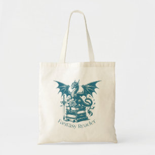Bolso De Tela Lector de fantasía de Dragon and Books