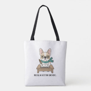 Bolso De Tela Lector Francés Autor Escribiendo Diseño Novedoso