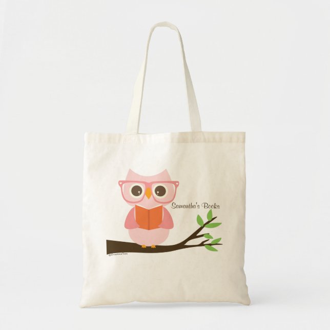 Bolso De Tela Lectura de Búho mate (Frente)