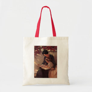 Bolso De Tela Lectura de madre e hijo