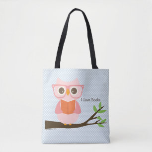 Bolso De Tela Lectura linda del búho