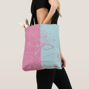 Bolso De Tela Lee Hiller Designs acentos rosa Aqua
