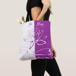 Bolso De Tela Lee Hiller diseña el logo Accents White Violet